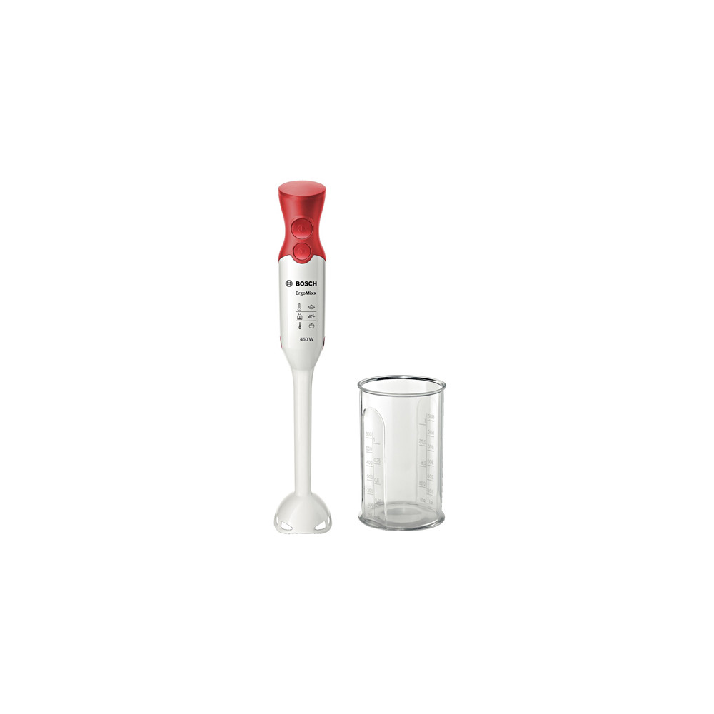 Produktbild för Bosch ErgoMixx MSM64010 - handmixer - vit/röd