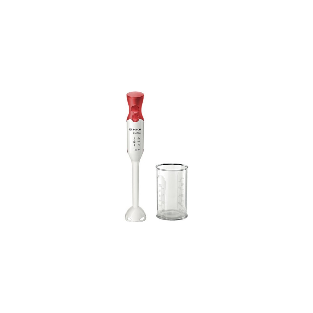Produktbild för Bosch ErgoMixx MSM64010 - handmixer - vit/röd
