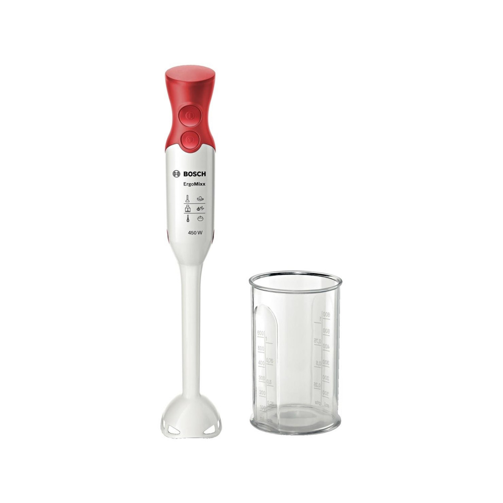 Produktbild för Bosch ErgoMixx MSM64010 - handmixer - vit/röd