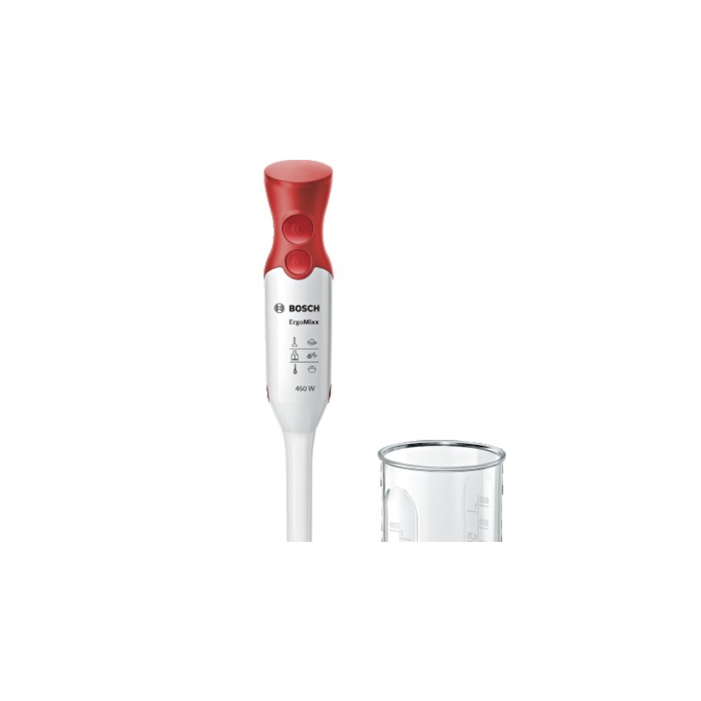 Produktbild för Bosch ErgoMixx MSM64010 - handmixer - vit/röd