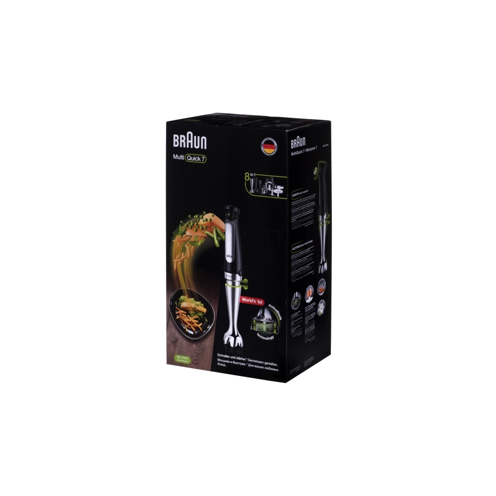 Produktbild för Braun Multiquick 7 MQ 7087X - handmixer - "high-end"-svart/borstat rostfritt stål