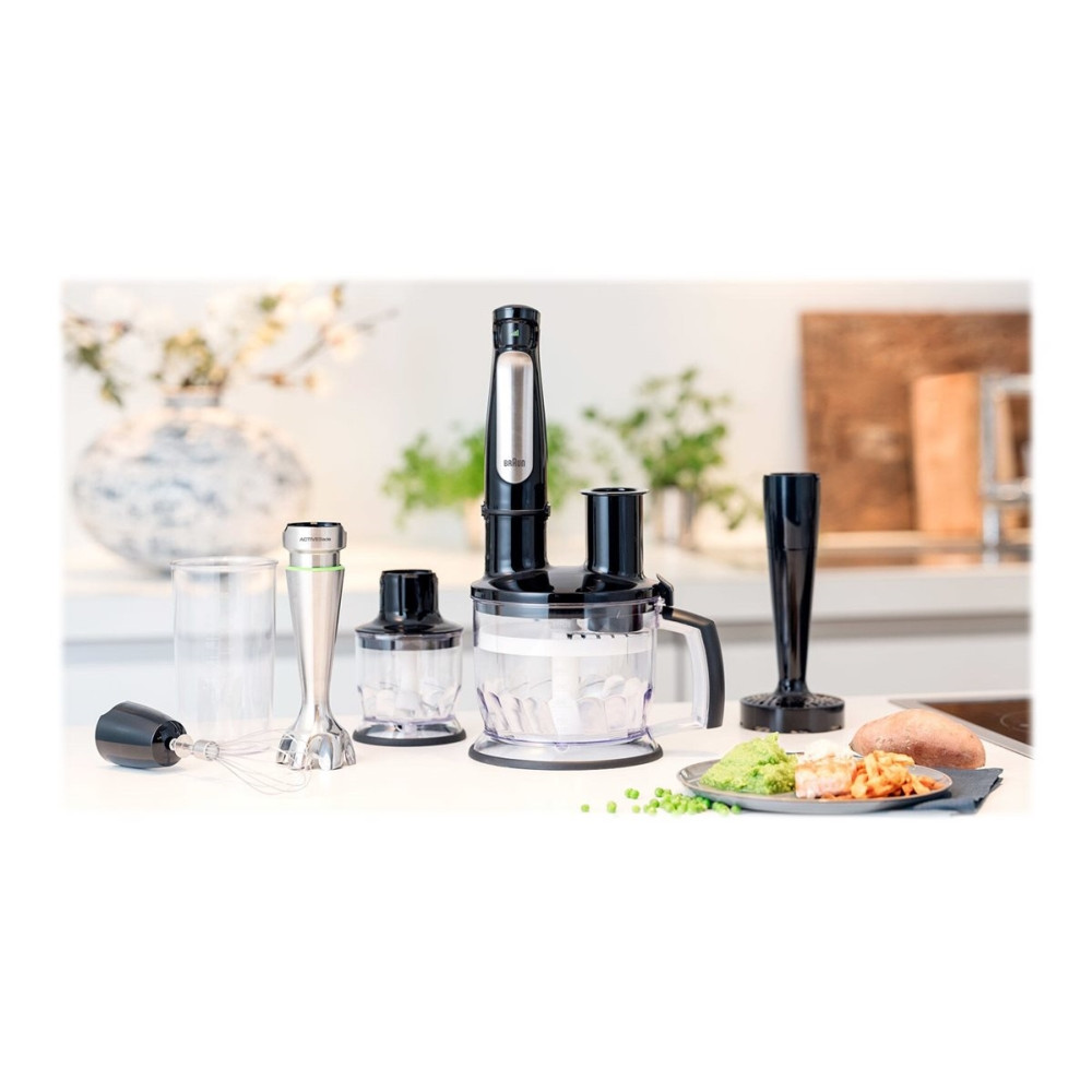 Produktbild för Braun Multiquick 7 MQ 7087X - handmixer - "high-end"-svart/borstat rostfritt stål