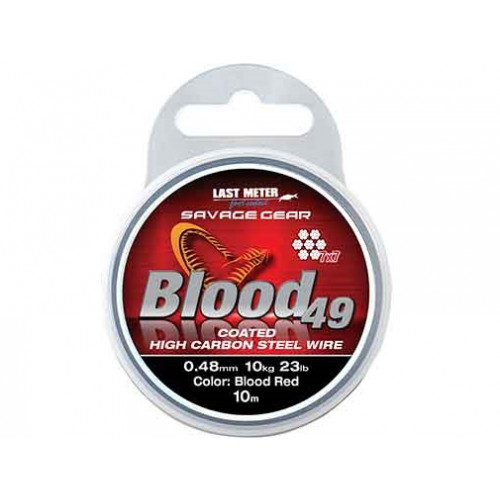 SAVAGE GEAR SG Blood49 0.48mm 11kg 24lbCoated Red 10m