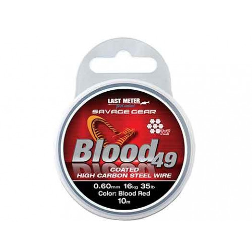 SAVAGE GEAR SG Blood49 0.60mm 16kg 35lb Coated Red 10m