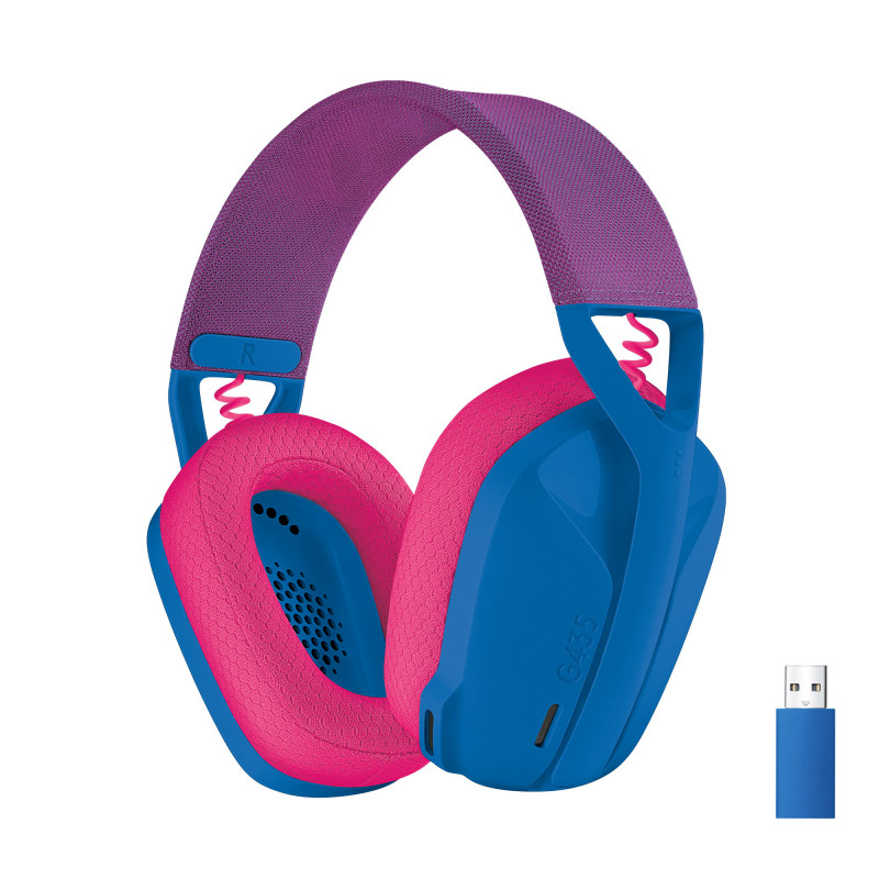 Produktbild för Logitech G G435 Headset Trådlös Huvudband Spela Bluetooth Blå