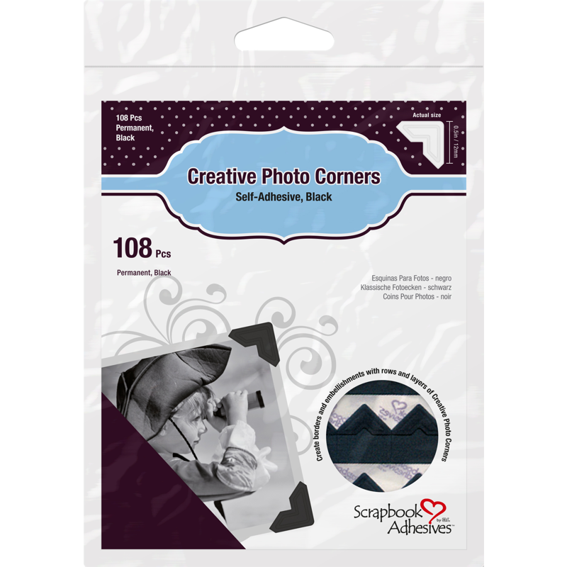 Produktbild för 3L Photo corners Black 108pcs