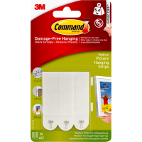 Produktbild för 3M COMMAND HANGING STRIPS WHITE MEDIUM SET/4