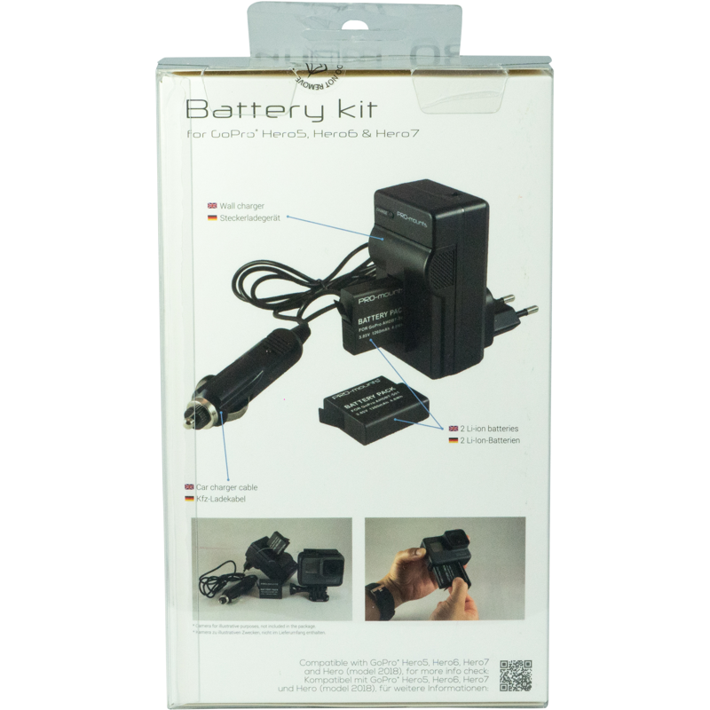 Produktbild för Pro-Mounts Battery/Charger Kit Hero 5, 6 & 7
