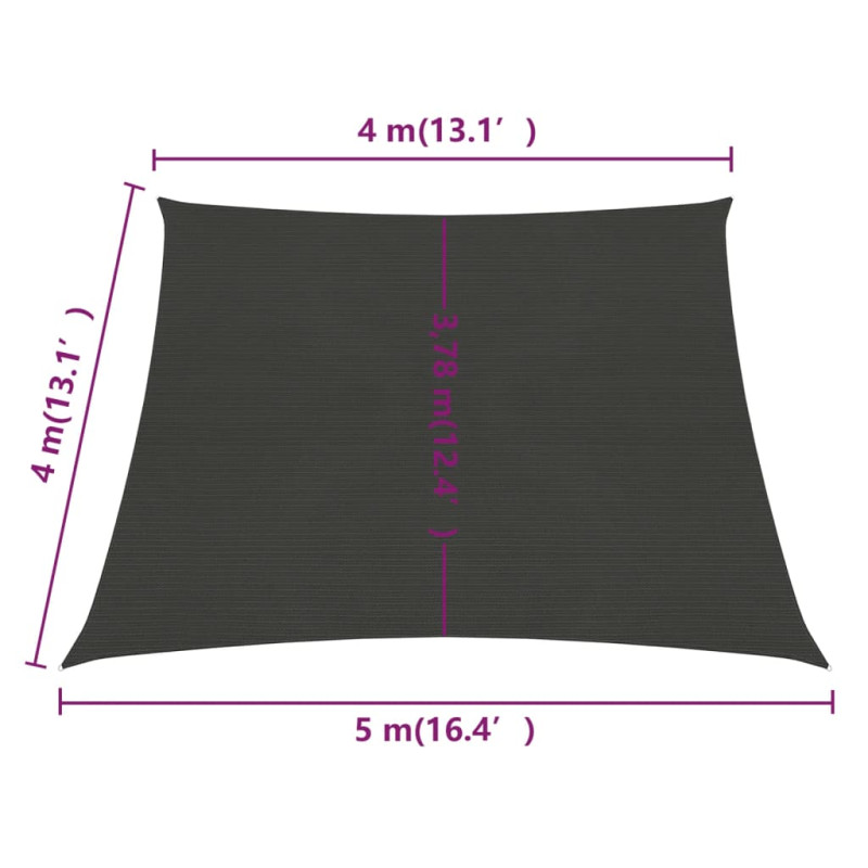 Produktbild för Solsegel 160 g/m² antracit 4/5x4 m HDPE