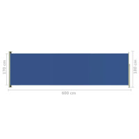 Miniatyr av produktbild för Infällbar sidomarkis 180x600 cm blå