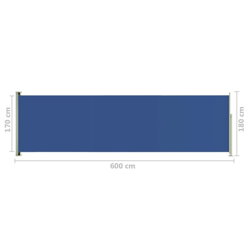 Produktbild för Infällbar sidomarkis 180x600 cm blå
