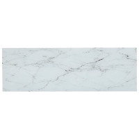 Produktbild för Hylla vit marmor och transparent 100x36x168 cm härdat glas