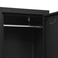 Produktbild för Förvaringsskåp svart 38x45x180 cm stål