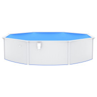 Miniatyr av produktbild för Pool med stålväggar 550x120 cm vit
