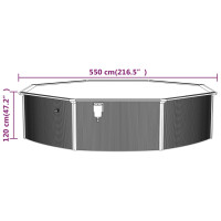 Miniatyr av produktbild för Pool med stålväggar 550x120 cm vit