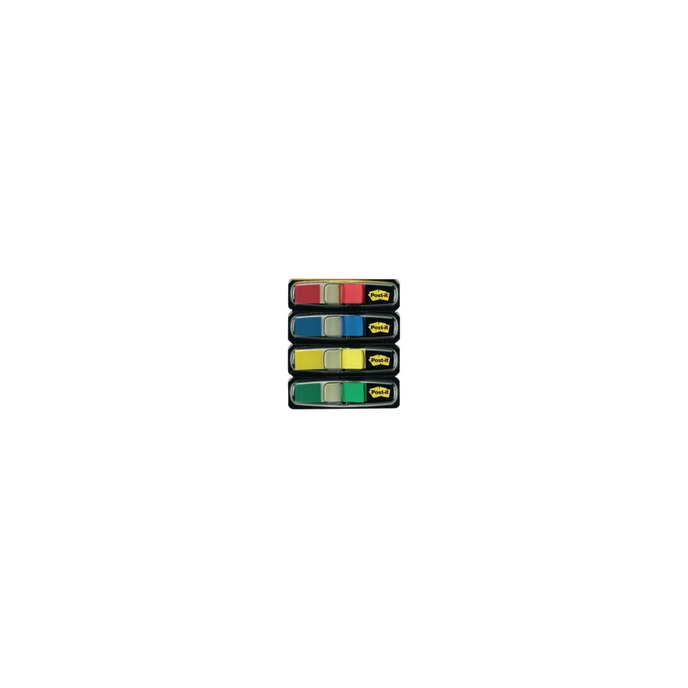 Produktbild för Post-it Index 683-4 - indexflaggor med dispenserare - 12 x 43 mm - 140 ark (4 x 35)