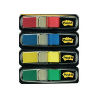 Produktbild för Post-it Index 683-4 - indexflaggor med dispenserare - 12 x 43 mm - 140 ark (4 x 35)