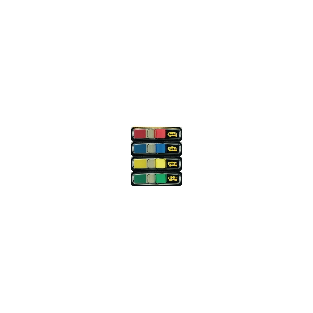 Produktbild för Post-it Index 683-4 - indexflaggor med dispenserare - 12 x 43 mm - 140 ark (4 x 35)