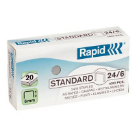 Produktbild för Rapid Standart - klamrar - 24/6 - 6 mm - paket med 1000