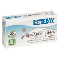 Produktbild för Rapid Standart - klamrar - 24/6 - 6 mm - paket med 1000