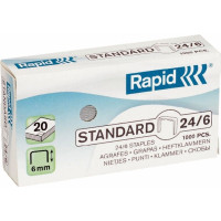 Produktbild för Rapid Standart - klamrar - 24/6 - 6 mm - paket med 1000