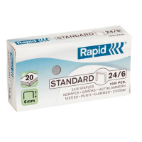 Produktbild för Rapid Standart - klamrar - 24/6 - 6 mm - paket med 1000