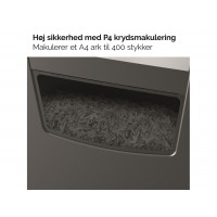 Miniatyr av produktbild för Rexel Momentum X410 dokumentförstörare Partikelsnitt Svart, Grå