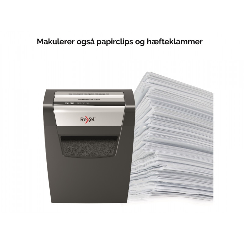 Produktbild för Rexel Momentum X410 dokumentförstörare Partikelsnitt Svart, Grå