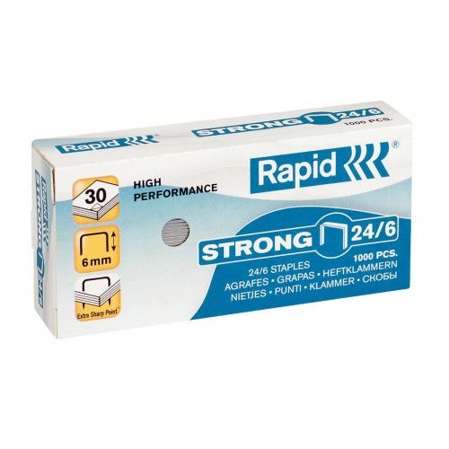 RAPID Hæfteklammer Rapid Strong 24/6 galvaniseret 24/6 (1000 stk.)