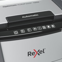 Miniatyr av produktbild för Rexel Optimum AutoFeed+ 100X dokumentförstörare Tvärsgående skärning 55 dB 22 cm Svart, Grå