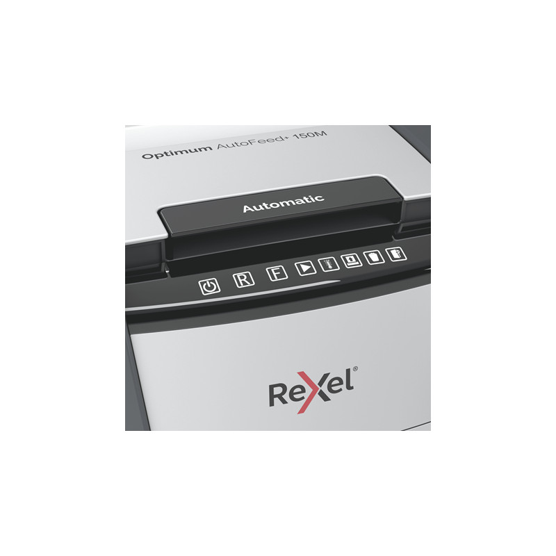Produktbild för Rexel AutoFeed+ 150M dokumentförstörare Mikrostrimling 55 dB 22 cm Svart, Grå