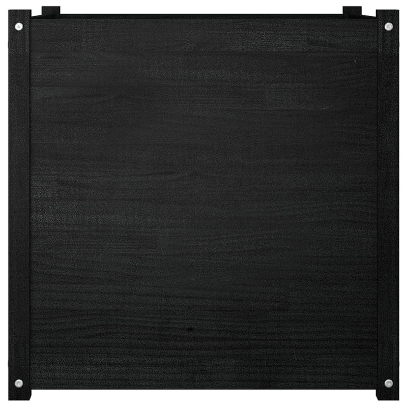 Produktbild för Odlingslåda svart  70x70x70 cm massiv furu