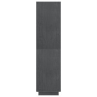 Produktbild för Bokhylla/Rumsavdelare grå 80x35x135 cm massiv furu
