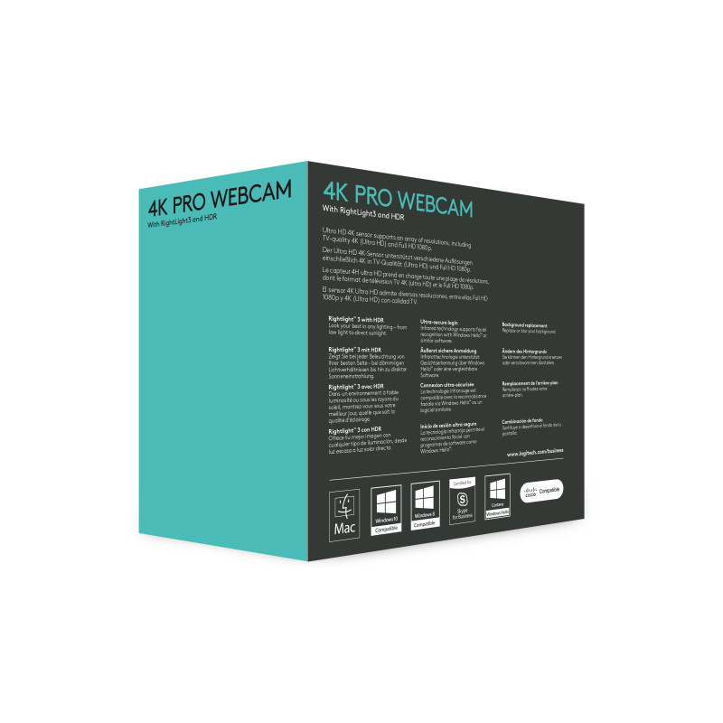 Produktbild för Logitech Brio webbkameror 13 MP 4096 x 2160 pixlar USB 3.2 Gen 1 (3.1 Gen 1) Svart