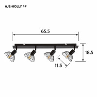 Miniatyr av produktbild för Activejet AJE-HOLLY 4P taklampor Svart E14