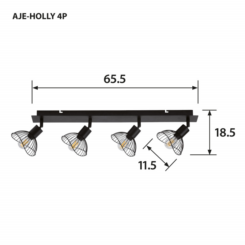 Produktbild för Activejet AJE-HOLLY 4P taklampor Svart E14
