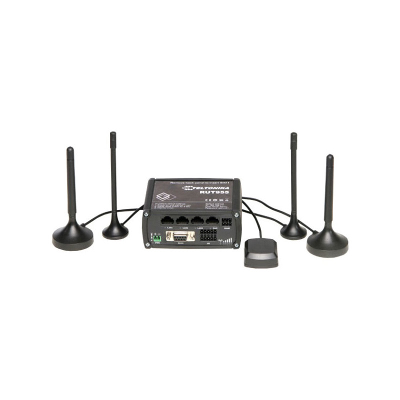 Produktbild för Teltonika RUT955 trådlös router Snabb Ethernet Singel-band (2,4 GHz) 4G Svart