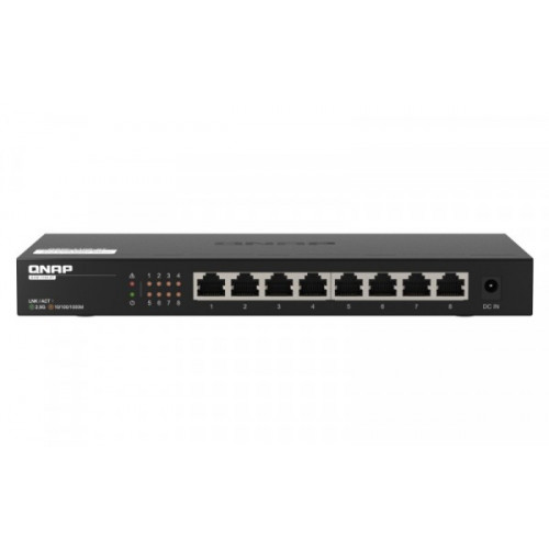Qnap Systems QNAP QSW-1108-8T nätverksswitchar Ohanterad 2.5G Ethernet (100/1000/2500) Svart