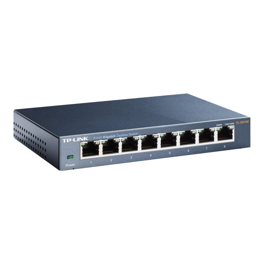 Produktbild för TP-Link TL-SG108 8-port Metal Gigabit Switch - switch - 8 portar - ohanterad