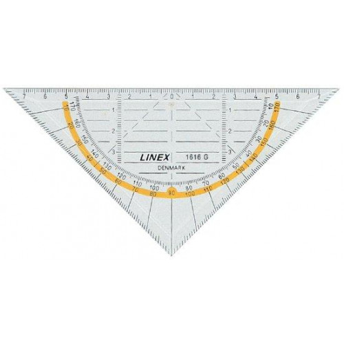 LINEX Linex 1616G 45° triangel Polystyren Transparent, Gul 1 styck