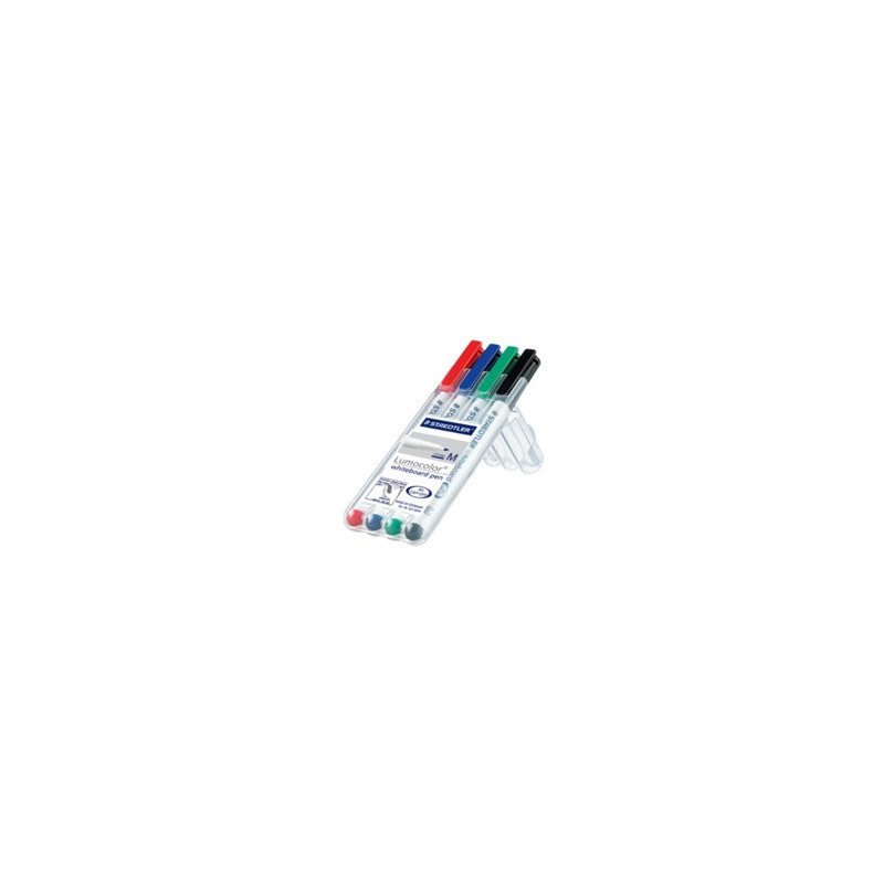Produktbild för Staedtler 301 WP4 märkpennor 4 styck Fin spets Svart, Blå, Grön, Röd