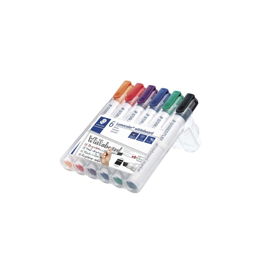 Produktbild för Staedtler 351 B WP6, 6 styck, Svart, Blå, Grön, Orange, Röd,...
