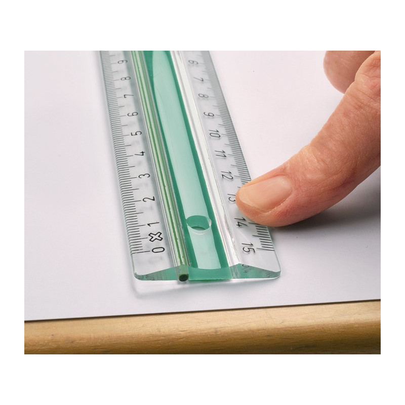 Produktbild för Linex 100202515 linjaler Skrivbordslinjal 200 mm Akrylglas, Gummi Grön, Vit 1 styck