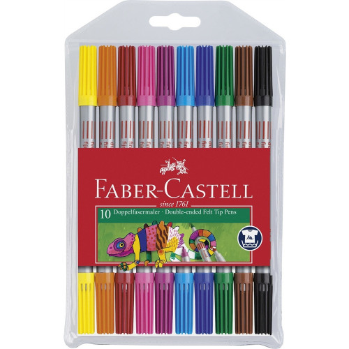 FABER-CASTELL Dobbelttusser Faber-Castell tyk/tynd 10 stk. ass. farver