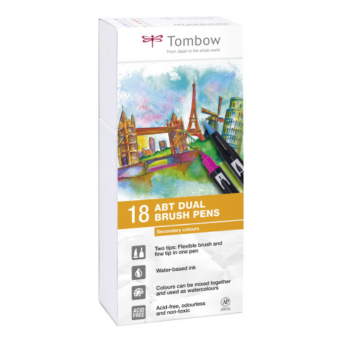 Tombow Tombow ABT Dual Brush Pen Set stiftpennor Multifärg 18 styck