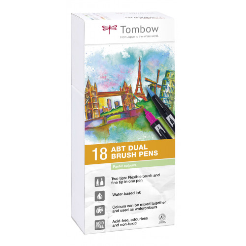 Tombow Tombow ABT Dual Brush Pen Set stiftpennor Multifärg 18 styck