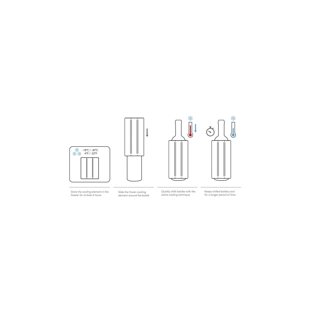 Produktbild för Vacu Vin Active Wine Cooler Elegant, Glasflaska, Vin, Svart,...