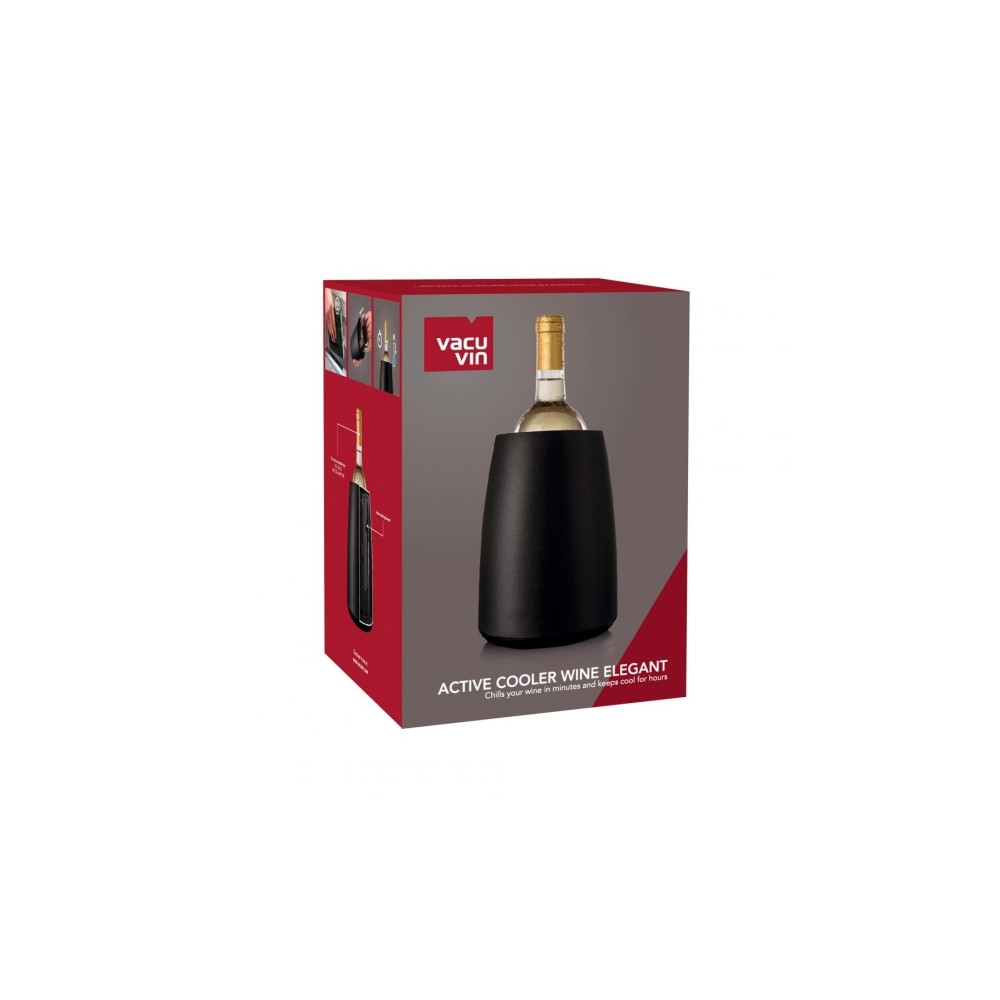 Produktbild för Vacu Vin Active Wine Cooler Elegant, Glasflaska, Vin, Svart,...
