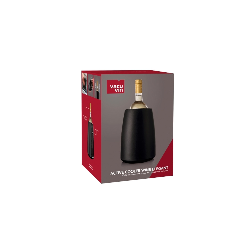 Produktbild för Vacu Vin Active Wine Cooler Elegant, Glasflaska, Vin, Svart,...