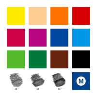 Miniatyr av produktbild för Staedtler 146 10C Svart, Blå, Bordeaux, Brun, Grön, Ljusblå, Ljusgrön, Mauve, Orange, Persika, Röd, Gul 15 styck